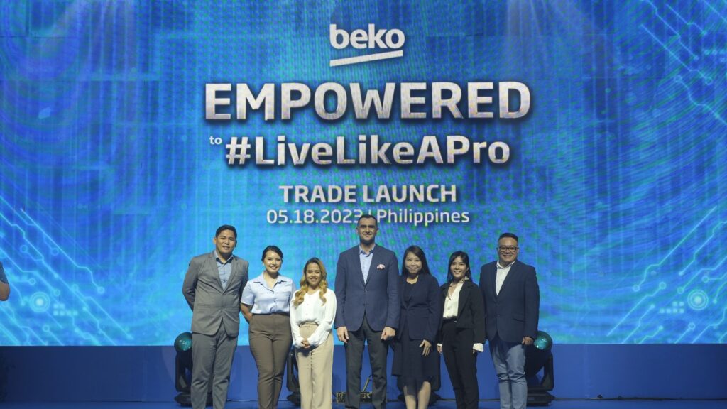 Beko Executives (L-R - Rolixus Kho Yute, Product Certification Specialist of Beko Philippines, Rebecca Aguilar, Product Marketing Senior Specialist of Beko Philippines, Ghie Papa, Brand Marketing Communications Specialist of Beko Philippines, Gurhan Gunal, Country Manager of Philippines, Nattinee Techanungnirun, Beko APAC Marketing Director, Panninuch Suwanaroek, Beko APAC Brand Marketing Lead, Dyeun Zapanta, Marketing Head of Beko Philippines)